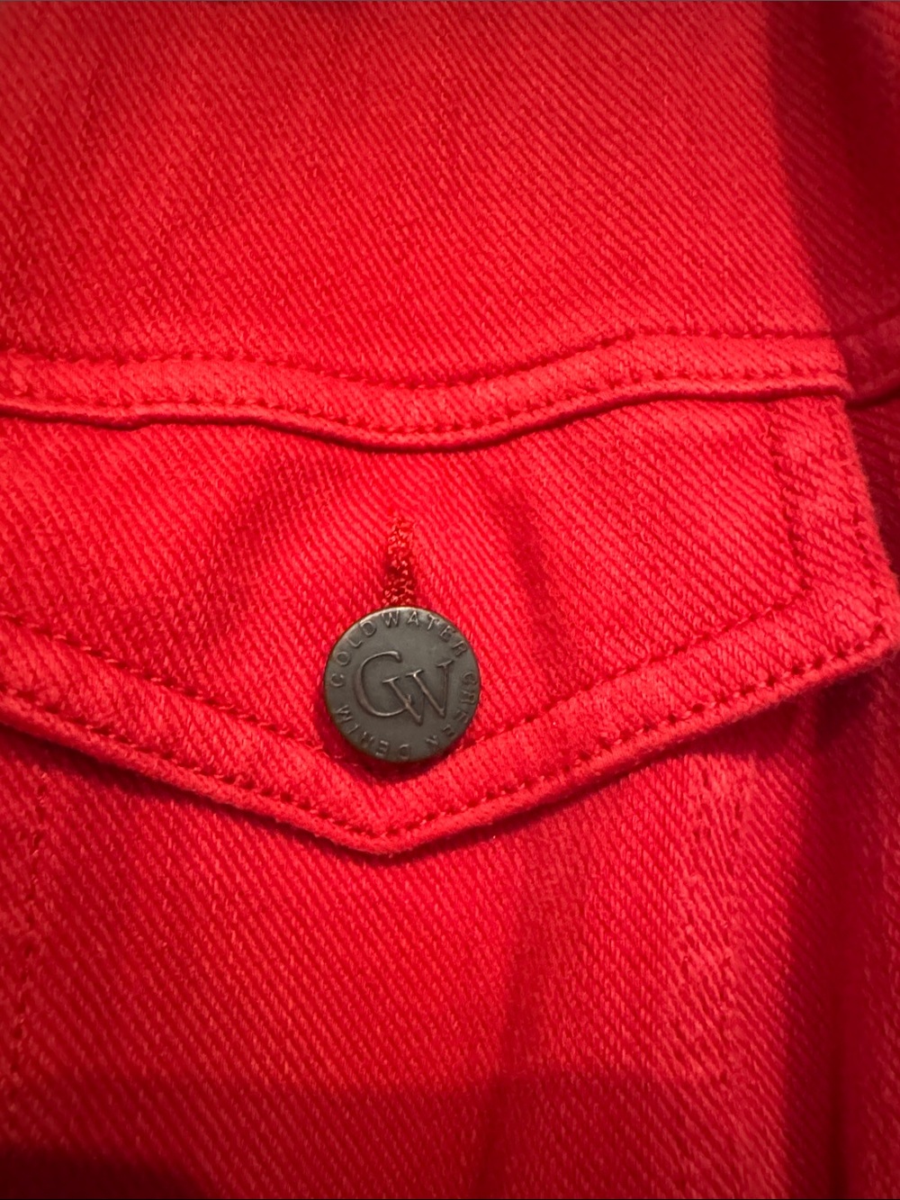 Coldwater Creek Red Denim Jacket with Button Front - Picture 3 of 7